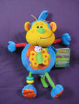 Soft plush toy by TOLO toys, Charlie the Chimp, educational monkey with a crinkly body.