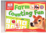 A bingo game. Children develop number and counting math skills as they race to fill their farm boards with cards.